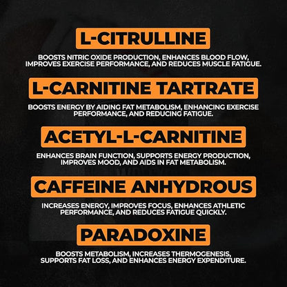 Wrecked Inferno - Thermogenic Pre Workout For Men & Women, Increase Energy, Boost Thermogenesis & Metabolism, Enhance Exercise Performance - Contains L-Citrulline, L-Carnitine, Beta-Alanine & More