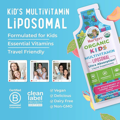 Multivitamin for Kids | Sugar Free Kids Multivitamin | Liquid Vitamins | Immune Support Supplement | Cognitive Health & Overall Wellness | USDA Organic | Vegan | Non-GMO | 14 Servings