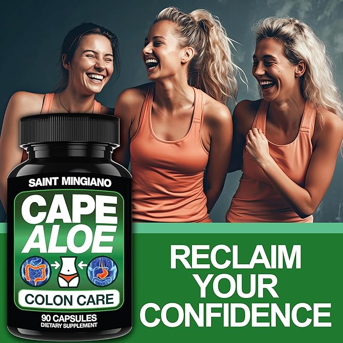Cape Aloe Vera Capsules - Colon Cleanse, Detox & Flush - 90 Capsules. Gentle Constipation Relief and Bowel Movement Acting as Natural Herbal Laxative - Supports Bowel Movements for Digestive Health