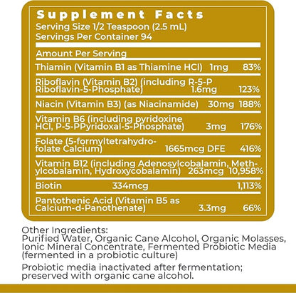 Premier Research Labs: Max B-ND Liquid Vitamin B-Complex for Liver & Brain Health - Sublingual Drops for Energy, Immune, Made in The USA - 8 fl oz - Thiamin, B12, B6 & More - for Men, Women, Kids