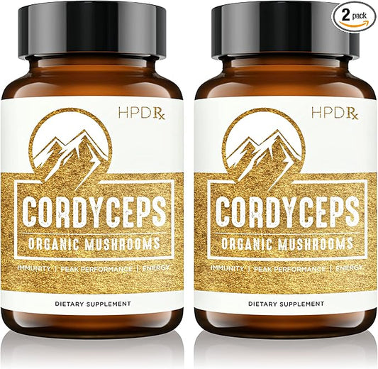 Premium Organic Cordyceps Mushroom Extract Performance Supplement for Energy, Endurance and Immunity | 2250 mg, 240 Capsules, Pack of 2