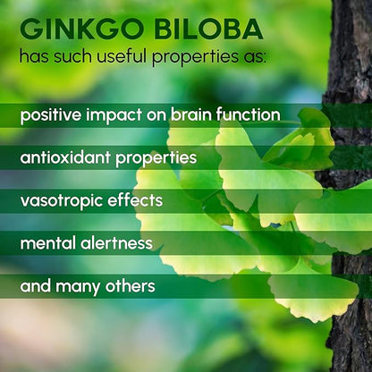 Ginkgo Biloba Powder 8 oz - Pure Natural Supplement, Brain Support, Mental Alertness, Filler Free