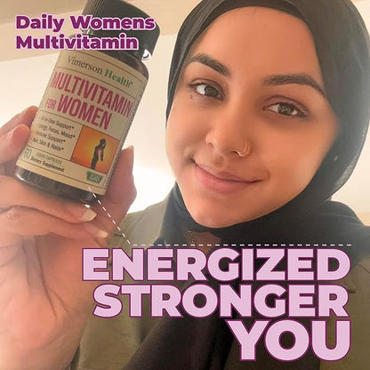 Multivitamin for Women - Daily Womens Multivitamin & Multimineral with Vitamin A, C, D, E, B12, Zinc, Iron. Essential Vitamins for Women for Energy, Focus, Hair Growth & Overall Health. 60 Liquid Caps