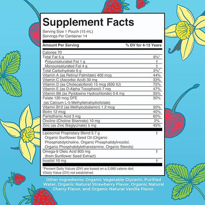 Multivitamin for Kids | Sugar Free Kids Multivitamin | Liquid Vitamins | Immune Support Supplement | Cognitive Health & Overall Wellness | USDA Organic | Vegan | Non-GMO | 14 Servings