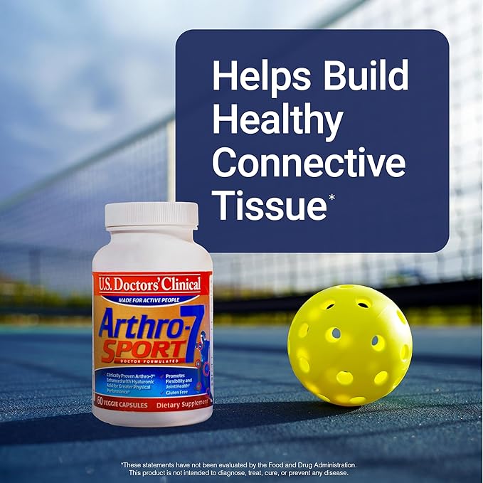 U.S. Doctors’ Clinical Arthro-7 Sport - Clinically Proven AR7 Blend + 100mg Hyaluronic Acid & Vitamin C for Flexibility, Mobility, & Strong Cartilage - 60 Capsules - 15/30-Day Supply