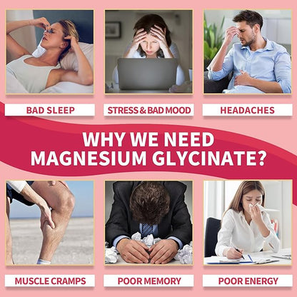 Magnesium Glycinate Gummies 400mg, Sugar Free Magnesium Supplement w/Ashwagandha, Zinc, Vegan Magnesium Glycinate Supplement for Adults - 60 Cherry Gummies