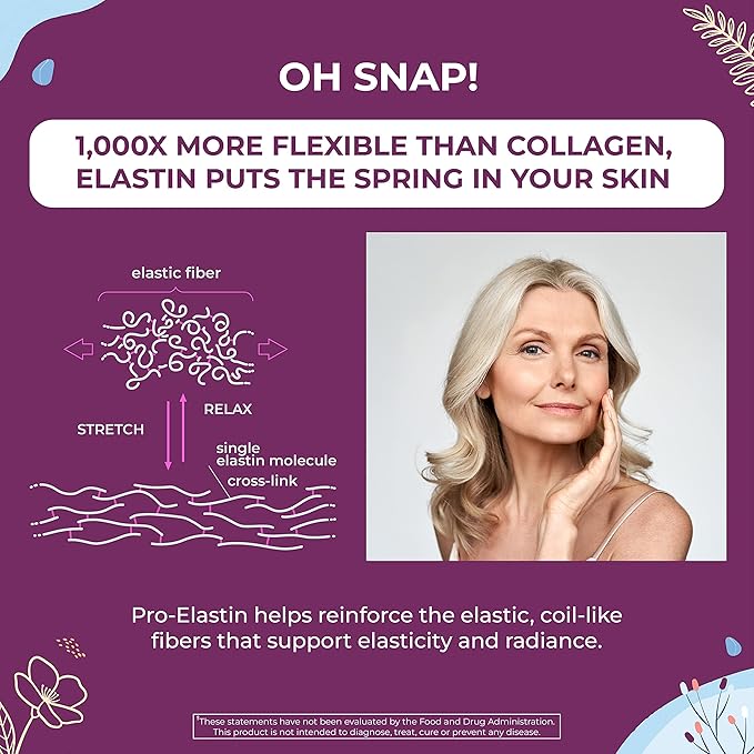 Body Kitchen Pro-Elastin, 1000 mg Elastin Supplement, Help Reduce Signs of Aging, Improved Skin Health, Firmness & Elasticity, Fewer Wrinkles, Veggie Caps, (Pack of 2)