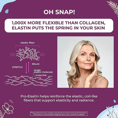 Body Kitchen Pro-Elastin, 1000 mg Elastin Supplement, Help Reduce Signs of Aging, Improved Skin Health, Firmness & Elasticity, Fewer Wrinkles, Veggie Caps, (Pack of 1)