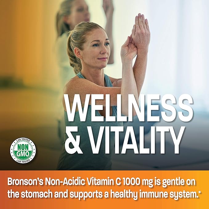 Sodium Ascorbate Non Acidic Vitamin C 1000 Mg Tablets - Gentle On The Stomach - Immune System Booster - Powerful Antioxidant - Non GMO Vitamin C Supplement, 250 Count