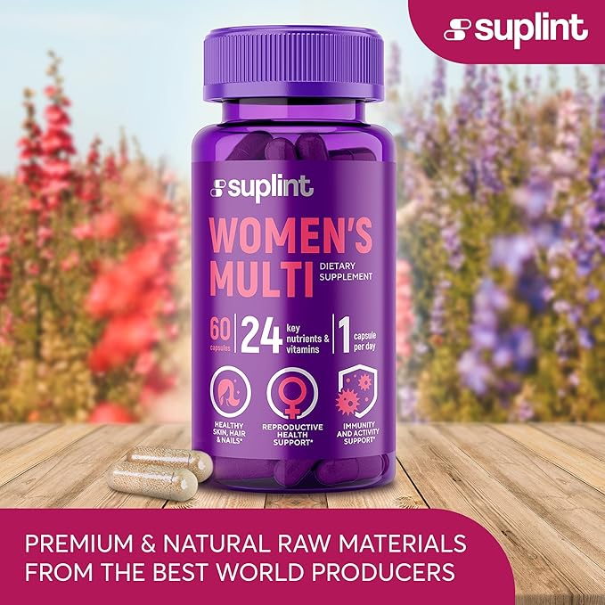 Multivitamin Supplement for Women | Complete Complex with Vitamin A, C, D, E, B12, Zinc & More | Hair, Skin & Nail Beauty Vitamins | Reproductive, Activity & Immune Support Supplement | 60 Capsules
