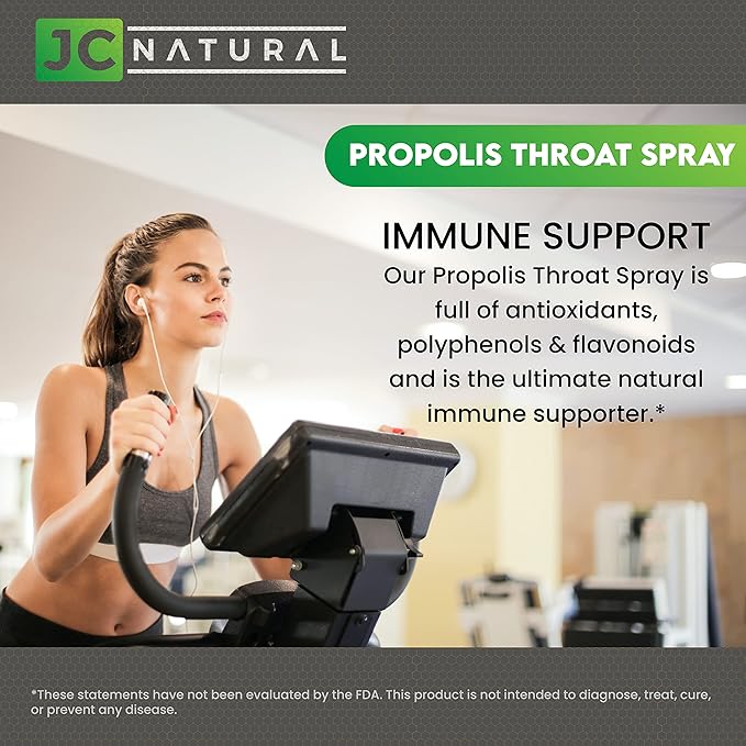 Propolis Throat Spray - Water Soluble, Alcohol Free. Natural Immune Support. Fights Harmful Organisms, Powerful Antioxidant- 1 fl oz (30ml) by JC Natural x CGM Labs