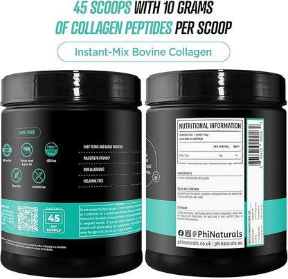 PhiNaturals Hydrolyzed Collagen Peptides Powder (unflavored) for Women and for Men - Grass Fed Bovine Beef Collagen