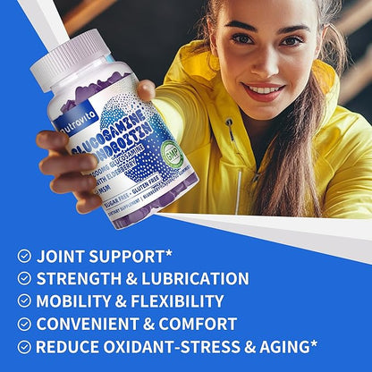 Glucosamine Chondroitin Gummies with MSM & Elderberry Extra Strength - Joint Support, Antioxidant Immune Support Supplement for Adults, Men & Women.120 Blueberry Chews