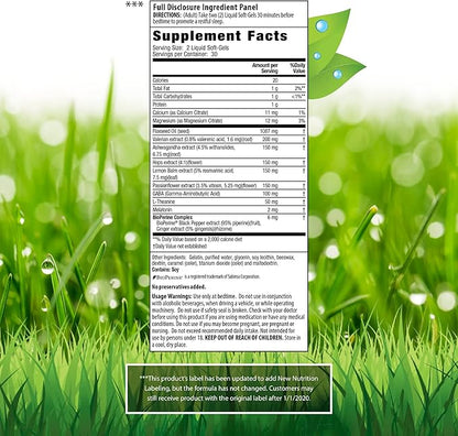 Irwin Naturals Power to Sleep PM - 60 Liquid Soft-Gels - with Melatonin, GABA, Ashwagandha, Valerian Root & L-Theanine - 30 Servings