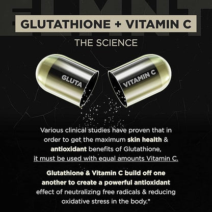 ELMNT 2150mg Super Liposomal Glutathione Supplement w. Vitamin C, Quercetin & Pure L Glutathione 2000mg Triple Action Formula Glutathione Liposomal Supplement w. Phospholipid Layer - 90 Pills, Non-GMO