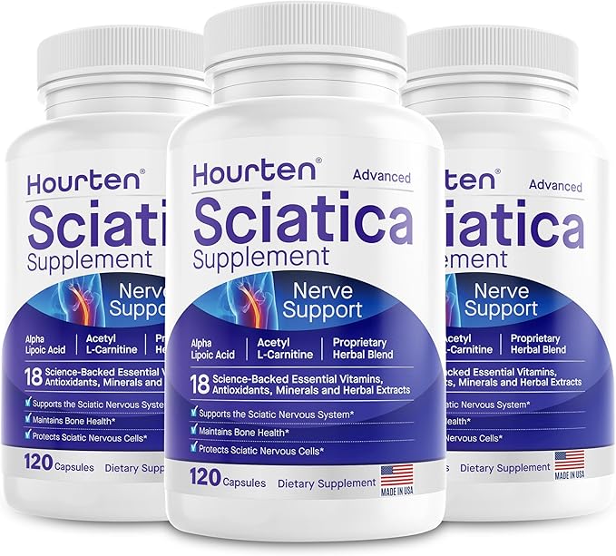 Advanced Sciatic Nerve Support Relief: Alpha Lipoic Acid - 18 in 1 Sciatica Supplements - Vitamin B Complex - Made in USA (360 Count (Pack of 1))