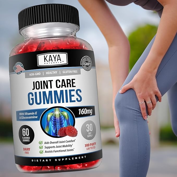 Kaya Naturals Mobility Care Gummies for Back, Knees & Hands - Flexibility Support - Glucosamine Gummies Best Immune Support for Women & Men - 60 Count