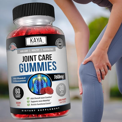 Kaya Naturals Mobility Care Gummies for Back, Knees & Hands - Flexibility Support - Glucosamine Gummies Best Immune Support for Women & Men - 60 Count