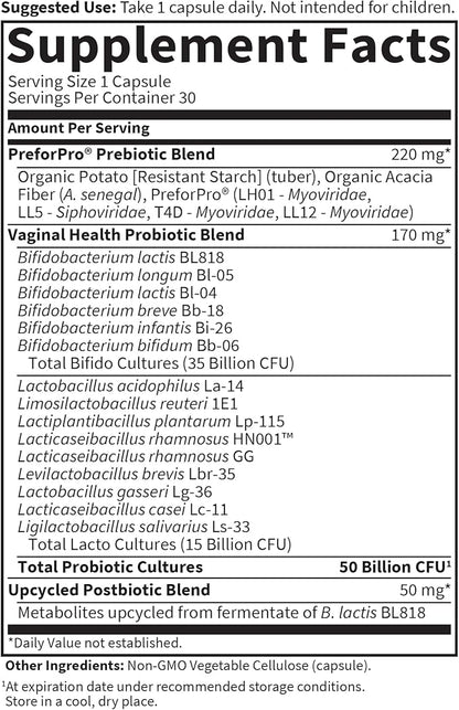 Garden of Life Dr Formulated Once Daily 3-in-1 Complete Prebiotics, Postbiotics & Probiotics for Women, PRE + PRO + POSTBIOTIC Supplement for Women’s Digestive, Immune & Vaginal Health, 30 Day Supply