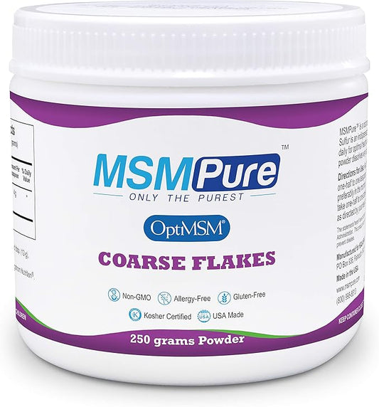 KALA HEALTH MSMPure Coarse MSM Powder Flakes – US-Sourced MSM for Joint Health, Skin Appearance, and Hair & Nail Support – 8.8 oz, Organic Sulfur