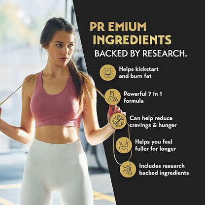 Appetite Blocker Max Pro - GLP-1 Supplement Weight Loss Pills for Women & Fat Burner for Men to Shred Fat + Appetite Suppressant | 7 Research Backed Ingredients for Diet, Boosting Metabolism - 60 Caps