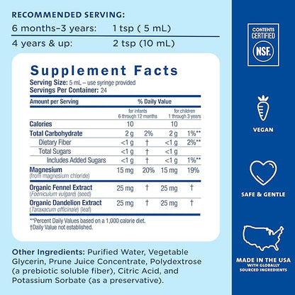 Mommy's Bliss Constipation Ease with Prebiotics, Promotes Bowel Movements, Gentle & Safe, No Harsh Laxatives, Age 6 Months+, 4 Fl Oz (Pack of 2)