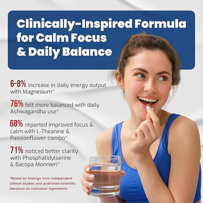 VEGATOT Organic Cortisol Wellness Complex 15-in-1 Formula with Magnesium Ashwagandha St. John's Wort Valerian Rhodiola Rosea Passionflower Chamomile
