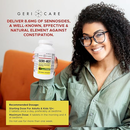 GeriCare Geri-KOT Senna, Natural Vegetable Laxative, Sennosides 8.6mg Tablets, 1000 Count (Pack of 1)