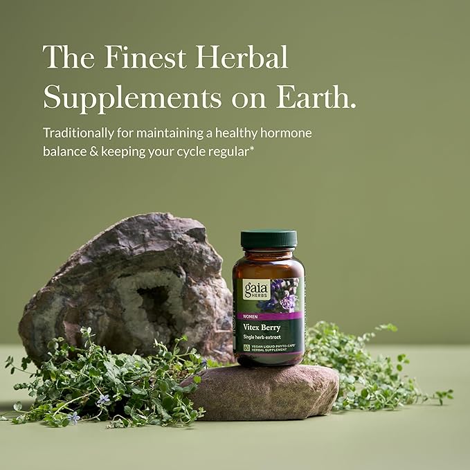 Gaia Herbs Vitex Berry - Supports Hormone Balance & Fertility in Women - 60 Vegan Liquid Phyto-Capsules (30-Day Supply)