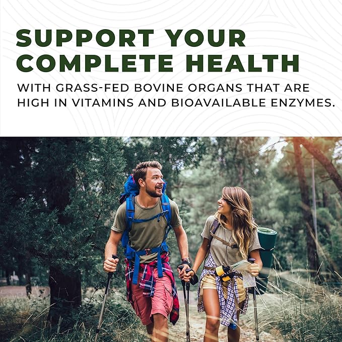 Beef Organ Supplement Grass Fed - 7 Beef Organs Complex from New Zealand - Liver Heart Pancreas Kidney Lung Spleen Bone Marrow - Non-GMO, No Fillers, Hormone & Antibiotic Free - Carnivore Diet - 180ct