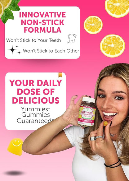 Lunakai Collagen Gummies - Tastiest Proprietary Formula - 200mg Hydrolyzed Collagen Gummies for Women and Men with Biotin, Zinc, Vitamin C and E - Non-GMO Anti Aging Supplement for Women - 6 Pack