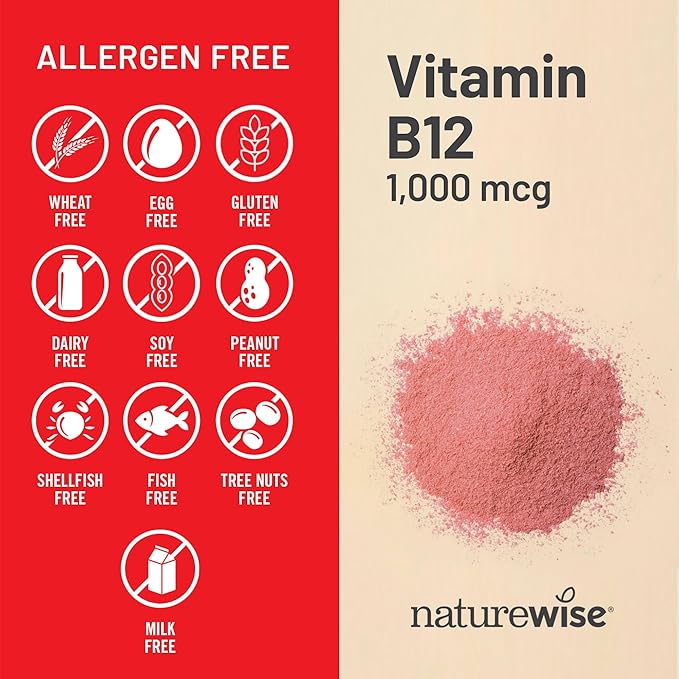 NatureWise Vitamin B12 1000 mcg - Dietary Supplement for Supporting Energy Metabolism, Mental Clarity, Nervous System Health - Easy-to-Swallow, Soy & Gluten-Free, Non-GMO - 150 Count[150-Day Supply]