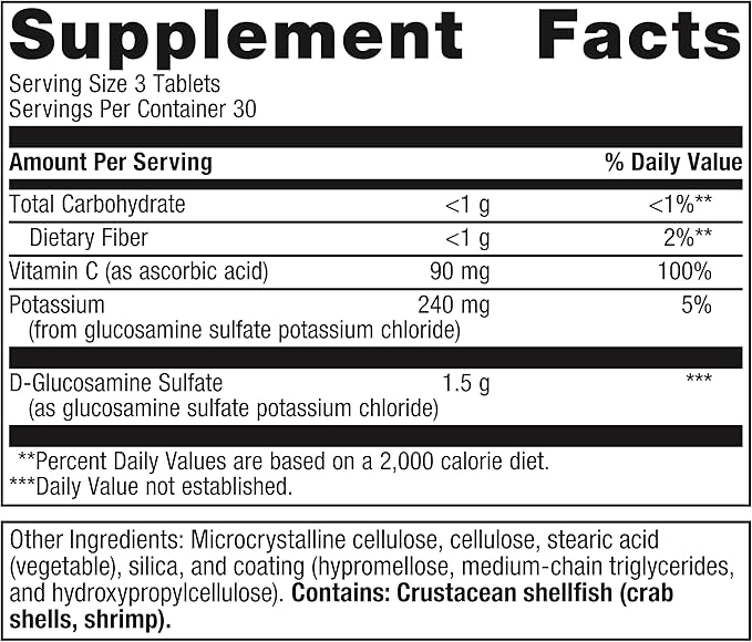 Metagenics Glucosamine Sulfate - Joint Health & Cartilage Health Supplement* - with Vitamin C, Potassium & D-Glucosamine Sulfate - 90 Tablets