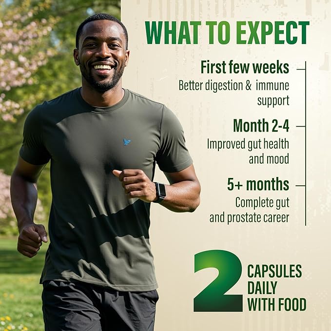 Probiotics for Men with Prebiotics - Men Probiotic Supplement for Digestive Health, Gut Health, Immune Health, Bloating and Prostate Care - Strains Shelf Stable, Gluten & Soy Free 60 capsules.