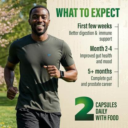 Probiotics for Men with Prebiotics - Men Probiotic Supplement for Digestive Health, Gut Health, Immune Health, Bloating and Prostate Care - Strains Shelf Stable, Gluten & Soy Free 60 capsules.