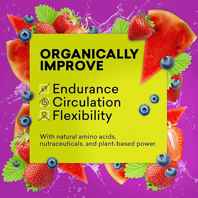 EBOOST POW Natural Pre Workout Powder - 15 Packets, Berry Melon Fizz - Preworkout Energy Booster Gym Supplement Drink Mix for Men and Women - Performance, Joint Mobility Support - Gluten-Free