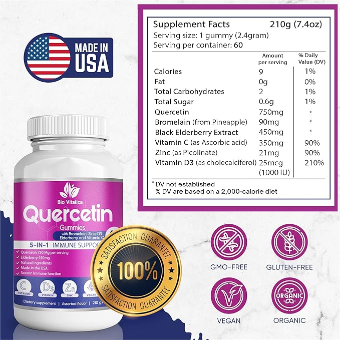 BIO VITALICA (Bundle) Sea Moss Elderberry & Quercetin & Sea Moss Ashwagandha Gummies BioVitalica
