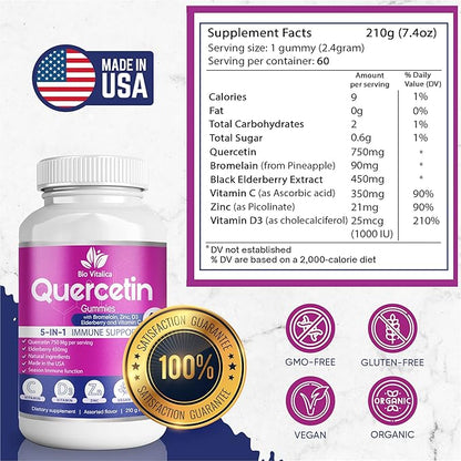 BIO VITALICA (Bundle) Sea Moss Elderberry & Quercetin & Sea Moss Ashwagandha Gummies BioVitalica