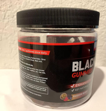 Force Factor Black Maca Gummies, 3-Pack, Black Maca Root to Enhance Male Vitality, Increase Energy & Strength, with BioPerine for Superior Absorption, Delicious Passion Berry Flavor, 180 Gummies