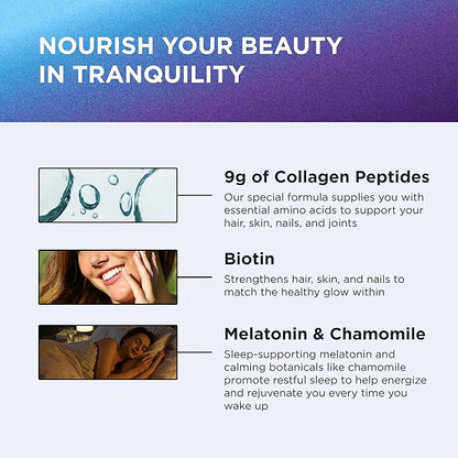 DR. EMIL NUTRITION Collagen Peptides Powder Plus Sleep Support - Collagen Powder for Women with 5-HTP, Melatonin & L-Theanine - Collagen Supplements with Biotin for Hair, Skin & Nails