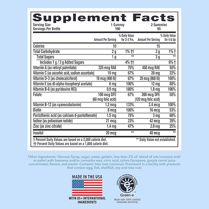 L'il Critters Frozen Daily Kids Multivitamin Gummies Assorted Berry Flavors for Ages 2+ Toddlers and Kids, Disney Multivitamin Gummies with 11 Essential Nutrients, 95-190 Day Supply, 190 Gummies