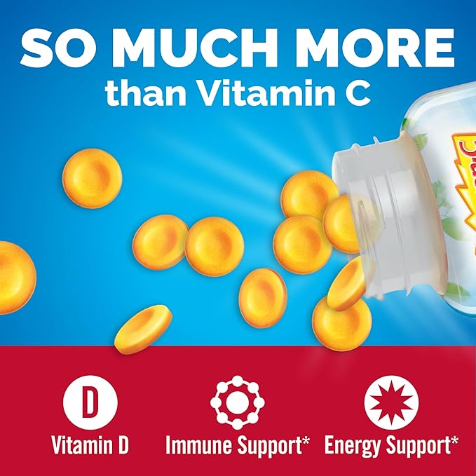 Emergen-C Immune+ Chewables 1000mg Vitamin C with Vitamin D Tablet, Immune Support Dietary Supplement for Immunity, Orange Blast Flavor - 42 Count