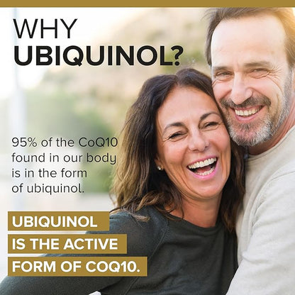 Qunol Ubiquinol CoQ10 200mg Softgels, Powerful Antioxidant for Heart and Vascular Health, Essential for Energy Production, Natural Supplement Active Form of CoQ10, 120ct Softgels