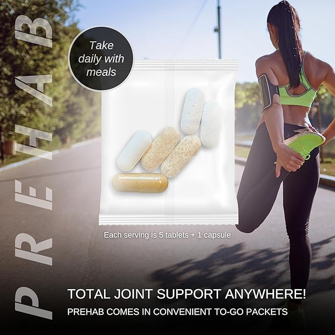 PREHAB Tendon + Ligament + Total Joint Support | Joint Supplement for Athletes | 40 Ingredient Super Complex | Glucosamine Chondroitin MSM Turmeric Boswellia | Premium Tendon Ligament Joint Supplement