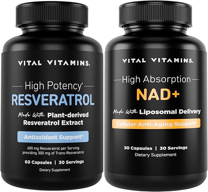 Vital Vitamins Resveratrol Capsules + NAD+ Supplement