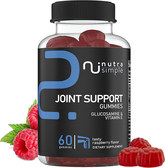 Joint Support Gummies Extra Strength Glucosamine & Vitamin E, Natural Flexibility & Joint Support Supplement - Best Cartilage & Immune Health Support for Women & Men - 60 Gummies