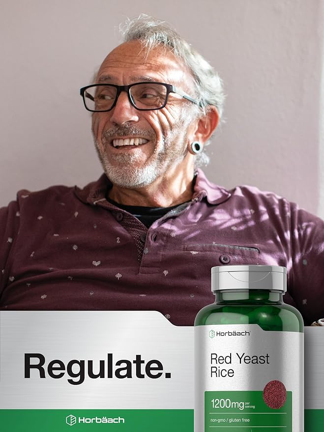 Horbäach Red Yeast Rice 1200 mg | 120 Capsules | Non-GMO, Gluten Free Supplement