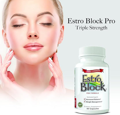 Estroblock PRO TRIPLE STRENGTH - 3-Pack 180 Capsules total, DIM & Indole 3-Carbinol For Natural Hormonal Hormone Balance, Acne