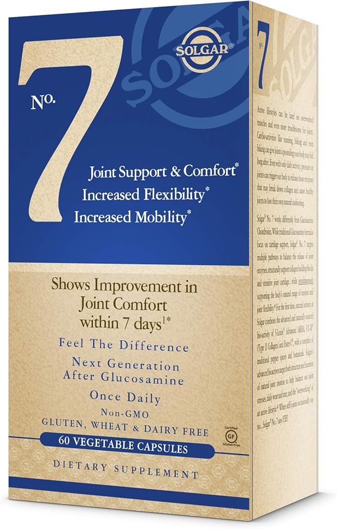 Solgar No. 7, 60 Vegetable Capsules - Joint Support & Comfort - Increased Mobility & Flexibility - Supplement for Men & Women - With Ester-C Vitamin C - Gluten-Free, Non GMO, Dairy Free - 60 Servings