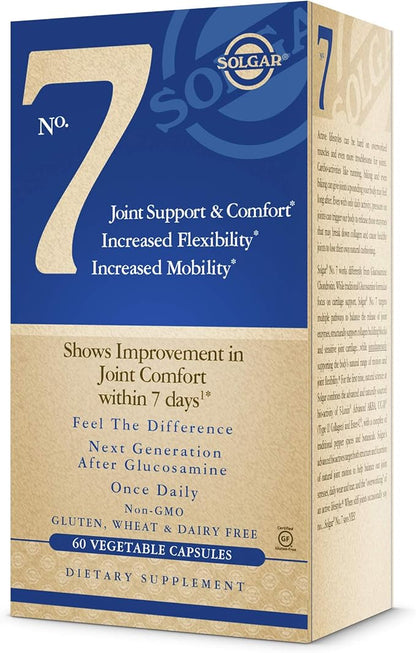 Solgar No. 7, 60 Vegetable Capsules - Joint Support & Comfort - Increased Mobility & Flexibility - Supplement for Men & Women - With Ester-C Vitamin C - Gluten-Free, Non GMO, Dairy Free - 60 Servings